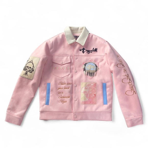 Sugar Hill Night Raider Pink Suede Jacket Size Small